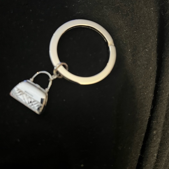 BURBERRY NIB Silver purse charm fob or keyring - Nova Check Plaid - Picture 4 of 5